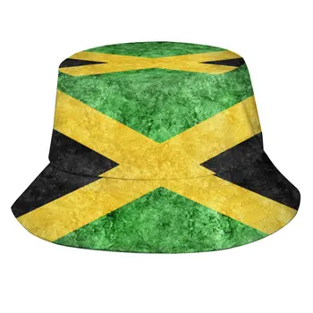Yeni moda kova şapka balıkçı kapaklar kadın erkek Gorras yaz Jamaika metalik bayrak