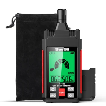 HT609 Gaz Kaçak Dedektörü Ses Ekran Alarmı lcd ekran Gaz Dedektörü Yanıcı Yanıcı Doğal Metan Gazı Dedektörü