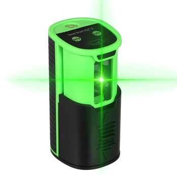 2 lazer ışık Kendini Tesviye 100ft / 30m Açık Yeşil Kirişler Lazer Yatay ve Dikey Çapraz Çizgi Şarj Edilebilir Seviye Ölçer