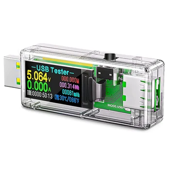USB 3.0 Test Cihazı, IPS Renkli Ekran Dijital Multimetre Gerilim ve Akım Monitörü, DC 5.1 A / 30V / 150W Güç Ölçer Test Cihazı