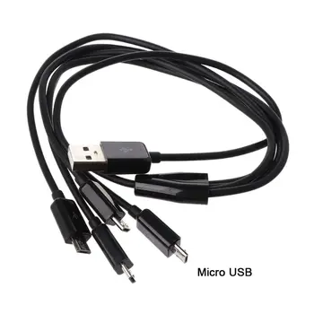 Taşınabilir USB 2.0 Tip A Erkek 4 mikro USB Erkek Splitter Y samsung için şarj kablosu Xiaomi Cep tablet telefon Powerbank X6HA