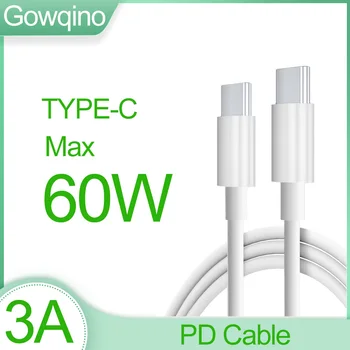 Gowqino 3A 60W USB C USB Tip-C Kablo Hızlı Şarj Veri Kablosu Huawei Samsung Xiaomi İçin Lenovo Veri Hattı Hızlı Şarj Macbook