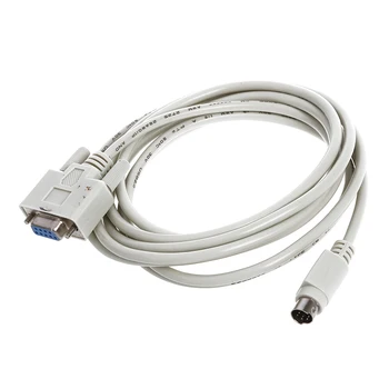 DB9P-8P Mini Dın RS232 İndirme Kablosu PLC DVP-EH için Beyaz 8,2 Ft