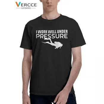 Tüplü Dalış Baskı Altında İyi Çalışıyorum T Shirt Pamuk Yüksek Kalite Tees Giyim Erkek Kadın T-Shirt Hediye Fikri