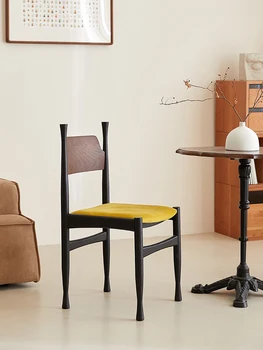 Yemek Sandalyesi Mobilya katı ahşap Fransız Lüks Retro Tasarımcı Modeli Oturma Odası Ev Koltuk Accent Sandalyeler Oturma Odası için