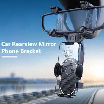 Araba telefon tutucu cep telefonu tutucu akıllı telefon standı 360 Derece Dönebilen dikiz aynası Braketi cep telefonu araba için tutucu