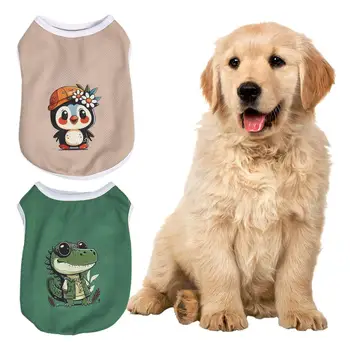 Güzel Anti-solmaya Nefes Panda Desen Yaz Açık Köpek T-shirt Köpek Giysileri Günlük Giyim Pet T-shirt Köpek Tank Top