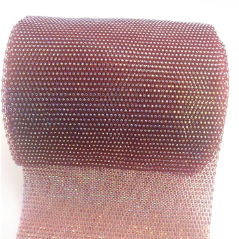 53 * 54 20cm Kırmızı AB Örgü yapay elmas ağ parıltılı kumaş Dikiş Kare Kristal Cam Trim Streç Mayo Bikini İçi Boş Tasarım