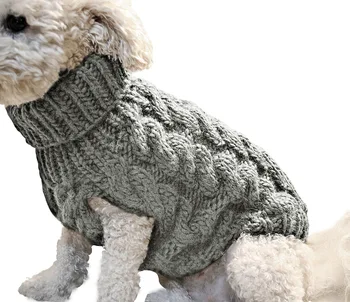 8 Renkler Kış Köpek Giysileri Sıcak Yumuşak Kazak Küçük Köpekler Chihuahua Pet Giyim Ceket Örgü Tığ Kumaş Jersey Perro S-XL