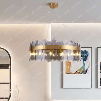 Post-Modern ışık lüks restoran tasarımcısı yaratıcı basit cam yatak odası avize