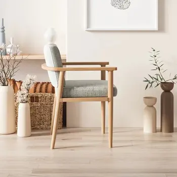 İskandinav Koltuk Tasarımcı yemek sandalyeleri Modern Deri Balkon Ahşap yemek sandalyeleri Lüks Mutfak Sedie Da Pranzo Mobilya