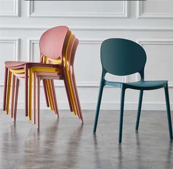 Iskandinav Basit Plastik Sandalye Ev Mobilyaları Yemek Sandalyesi Mutfak Yetişkin Eğlence Yaratıcı Masa Sandalye Tembel Arkalığı Tabure