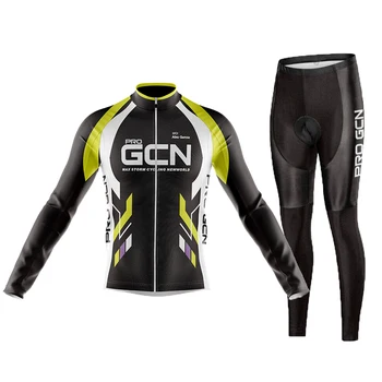 2023 Yeni Takım Pro Gcn Sonbahar Bisiklet Jersey Seti Bib Pantolon Ropa Dağ Bisikleti Jersey 9D Jel bisiklet pantolonları Uzun Kollu Takım Elbise