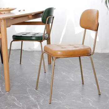 Deri Sandalyeler Tasarım Salonu Mutfak Metal Bacaklar Bekleyen Makyaj Düğün Oyun Yemek Sandalyesi Yatak Odası Comedor İskandinav Mobilya