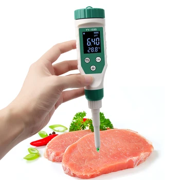 Dijital Gıda 0.00-14.00 ph ölçer Yüksek Doğruluk Sensörleri Akıllı Sıcaklık asitlik test cihazı BT Cep Telefonu APP Kontrolü