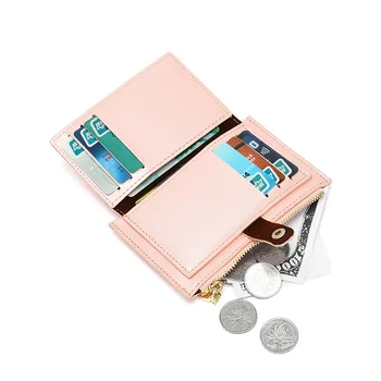 Moda küçük cüzdan Çanta Kadınlar İçin PU deri el çantası Sevimli Kore kart tutucu Kadın Katlanır Küçük bozuk para cüzdanı Bolsas