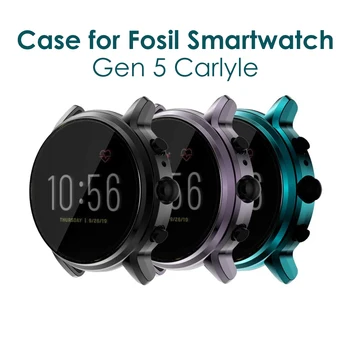 Ekran Koruyucu Kılıf Fosil Gen 5 Carlyle İzle Durumlarda Premium Yumuşak TPU Kaplama Koruyucu Kapak Smartwatch Aksesuarları Siyah