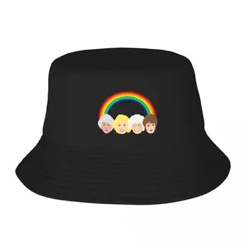 Yeni Yaz Altın Kızlar LGBT Gurur Tasarım Kova Şapka Unisex 80s Arkadaşı TV Seyahat Katlanabilir Bob Balıkçı Şapka Panama güneşlikli kep