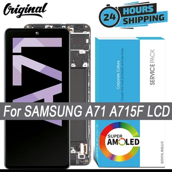 100 % Orijinal AMOLED Samsung Galaxy A71 LCD Dokunmatik Digitizer Sensörü Cam Meclisi Samsung A71 Ekran A715 A715F A715FD