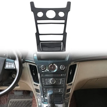 Araba Merkezi Kontrol Pano Paneli düğme kapağı Trim Yedek parça Cadillac CTS 2008-2013 İçin ABS Karbon Fiber