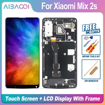 AiBaoQi Marka Yeni Dokunmatik Ekran LCD Ekran+Çerçeve+Güç Kablosu Meclisi Değiştirme Için Xiaomi Mix 2 s