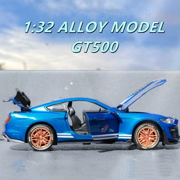 1: 32 Ford Mustang Shelby GT500 Alaşım Spor Araba Modeli Diecast & Oyuncak Araçlar Metal Araba Modeli Simülasyon Koleksiyonu Çocuk Oyuncak Hediye