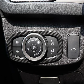 Ford Fiesta için MK8 2017 2018 2019 2020 ABS Araba Farlar Ayar Anahtarı Kapağı far kontrol Trim Araba aksesuarları
