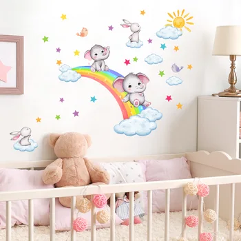 Güzel Gökkuşağı Serisi duvar çıkartmaları Çıkarılabilir PVC Ev Dekor Oturma Odası Yatak Odası Restoran çocuk Odası