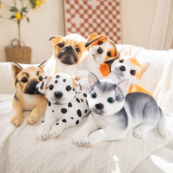 32cm Gerçekçi Köpekler peluş oyuncak Simülasyon Husky Akita Çoban Köpeği Sevimli Yavru Bebek Pet Oyuncaklar Ev Dekor Hediye Kızlar İçin Doğum Günü
