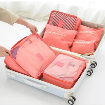 6 ADET Seyahat saklama çantası Seti Giyim Düzenli Organizatör Dolap Bavul Kılıfı Seyahat Organizatör Çantası Durumda Ayakkabı Ambalaj Küpü Çantası