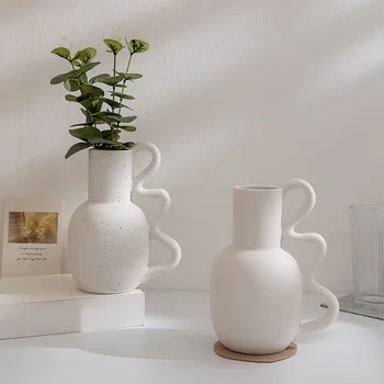 Iskandinav Ins seramik su ısıtıcısı şeklinde Topraksız Vazo Aile Yanı Otel Dükkanı Ev Dekor Kurutulmuş Çiçek Vazo Masaüstü Dekor
