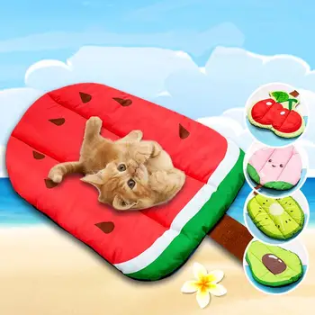 Yaz Pet Soğutma Pedi Kedi Pedi Köpek Pedi soğutma matı kulübesi kedi kafesi Meyve Şekli Ped Pet Malzemeleri Renkli Pamuk Dolum