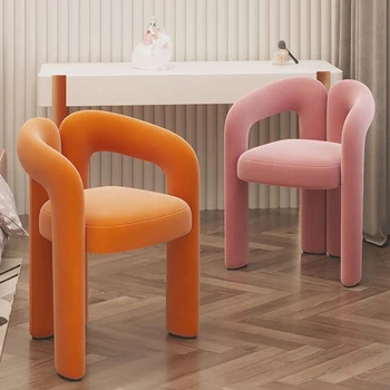 Kadife İskandinav yemek sandalyeleri Dresser Salon Ofis yemek sandalyeleri Lüks Tasarım Sillas De Comedor yemek odası mobilyası WK50CY