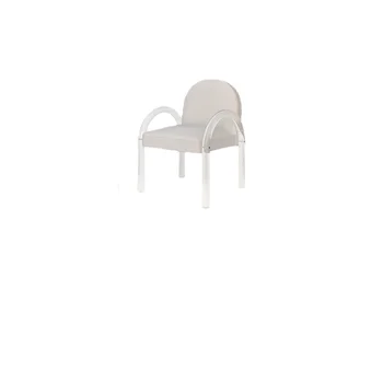 YY İskandinav Basit Yemek Sandalyesi Akrilik Arkalığı Sandalye Suni Deri Deri Sanat