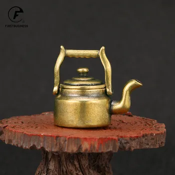 Antika Bakır Mini parmak su ısıtıcısı çaydanlık Cep Tütsü Brülör Retro Pirinç Çay Pet Ev Dekorasyon Aksesuarları Masa Süsü