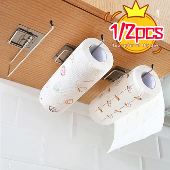 1/2 adet Asılı rulo kağıt havlu tutucu rulo kağıt havlu tutucu Banyo Havlu raf standı mutfak standı Kağıt Raf Ev Depolama Rafları