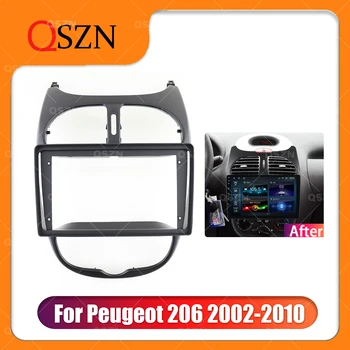 QSZN 9 inç 2 Din Araba Dashboard Çerçeve araç DVD oynatıcı Çerçeve Radyo Paneli Çerçeve Navigasyon Paneli Peugeot 206 2002-2010 İçin 2 din Android