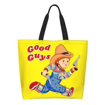 Yeniden kullanılabilir Karikatür İyi Adamlar Kovboy alışveriş çantası Kadın Tuval kol çantası Çanta Dayanıklı çocuk Oyuncağı Tıknaz Bakkal Alışveriş çantaları