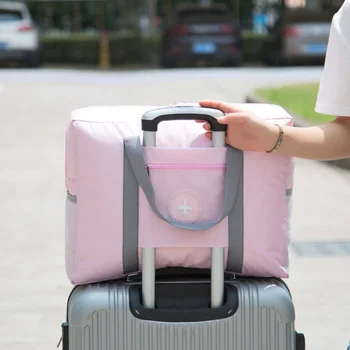 Kalınlaşmak Katlanabilir Seyahat Çantası Kadınlar Ve Erkekler İçin Bagaj Fermuarlı çanta Giysi Organizatör Çantası Uçak Hareketli Çanta