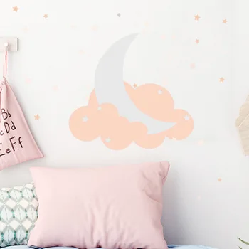 Yaratıcı Ay Bulutlar Yıldız Duvar Sticker Yatak Odası Çocuk Odası Ev Dekorasyon Duvar Oturma Odası Dekor Kombinasyonu Duvar Kağıdı
