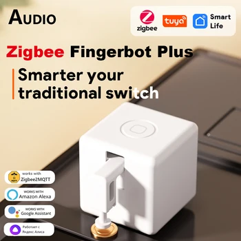 Tuya Akıllı Zigbee Fingerbot Artı Anahtarı Düğmesi İtici Akıllı Ev Akıllı Yaşam App Zamanlama Ses Kontrolü Alexa Google Asistan