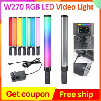 W270 RGB LED Video ışık çubuğu çeşitli senaryolar için uygun 360 tam renkli ayar 2500K-9000K + 200K yumuşak lamba
