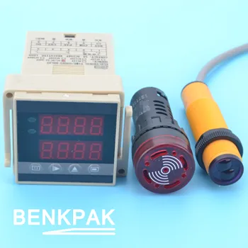 AC veya DC sayaç alarm buzzer ile ayarlanabilir fotoelektrik değiştirme sensörü 10-30cm