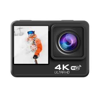 WİFİ Hareket Kamera Su Geçirmez 4K 60FPS Dijital Video Kamera EIS Çift IPS Ekran Dokunmatik Dalış Motosiklet Sürmek