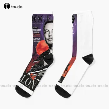 Elon Misk Cadılar Bayramı Doge Dergisi Çorap Erkek terliği Çorap 360° Dijital Baskı Tasarım Sevimli Çorap Yaratıcı komik çoraplar Sanat