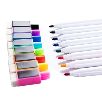 8 Renk Kuru Silme İşaretleyiciler Silgi Kapağı ile Ev Ofis Sınıf Taşınabilir Düşük Koku Beyaz Tahta Kalem Seti Cam