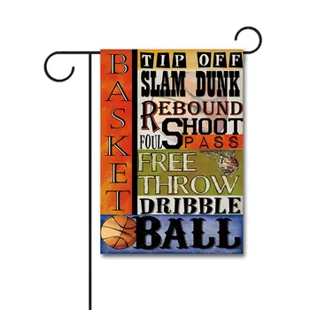 Özel Moda Basketbol Bahçe Bayrağı 12x18 inç Örme Polyester Slam Dunk Bayrağı Çift Taraflı Afiş Bayrak Direği Olmadan
