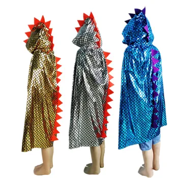 Cadılar bayramı Partisi Cosplay Dinozor Kapüşonlu Pelerin çocuk Günü Hayvan Takım Dinozor Pelerin Makyaj Kostümleri Sahne Küçük Cadı Pelerin