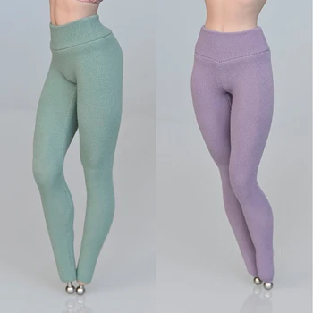 Stokta Çoklu Renkler 1/6 Kadın Spor Salonu Slim Fit Pamuk Yüksek Belli Elastik Yoga Pantolon 12 