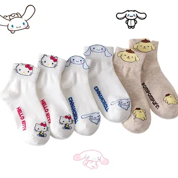 Kawaii Sanrio Çorap Benim Melodi kuromi Cinnamoroll Sevimli Anime nefes Yaz ince çorap Pamuk Yumuşak Kolej beyaz çoraplar kızlar